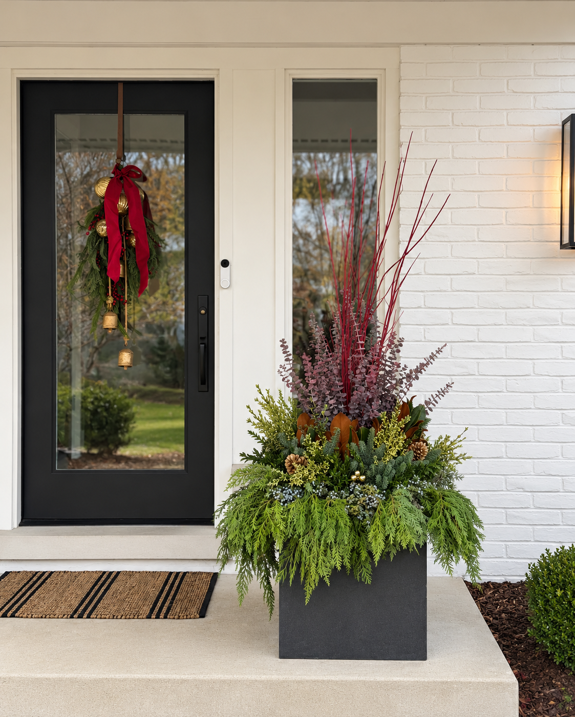 Holiday Porch Pot Installation