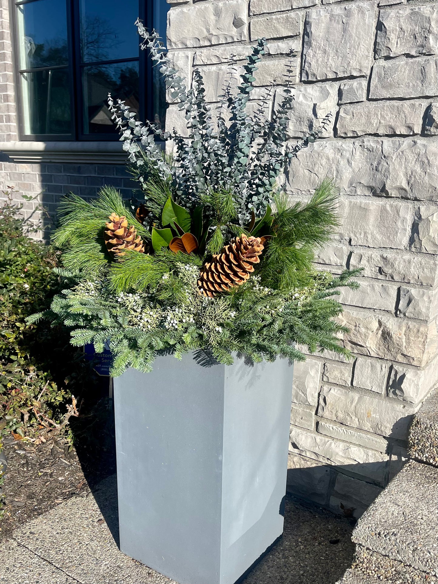 Holiday Porch Pot Installation