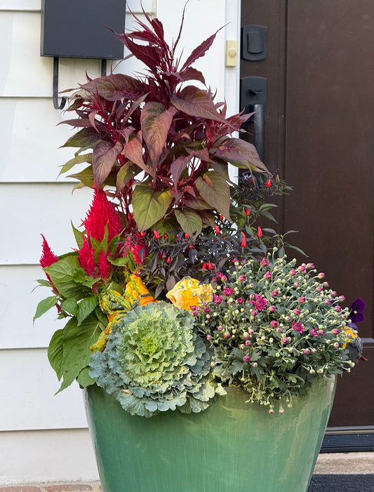 Fall Porch Pot Installation